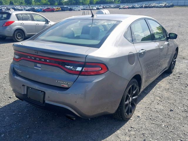 1C3CDFCH6DD147612 - 2013 DODGE DART LIMIT GRAY photo 4