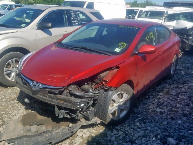 5NPDH4AE7FH575543 - 2015 HYUNDAI ELANTRA SE RED photo 2