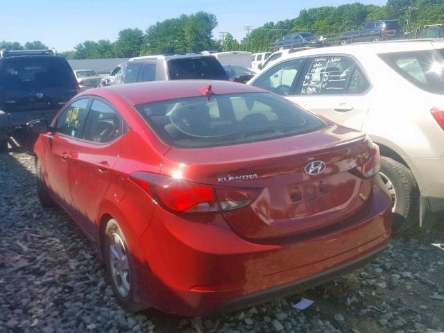 5NPDH4AE7FH575543 - 2015 HYUNDAI ELANTRA SE RED photo 3