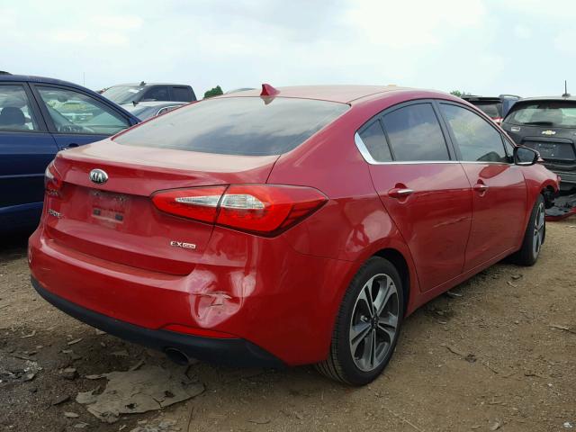 KNAFZ4A88E5086533 - 2014 KIA FORTE EX RED photo 4