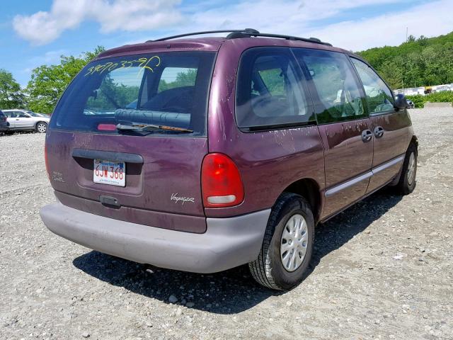 2P4FP25BXWR853673 - 1998 PLYMOUTH VOYAGER BURGUNDY photo 4