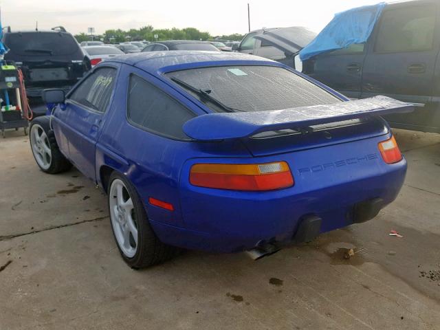 WP0JB0927HS862361 - 1987 PORSCHE 928 S BLUE photo 3