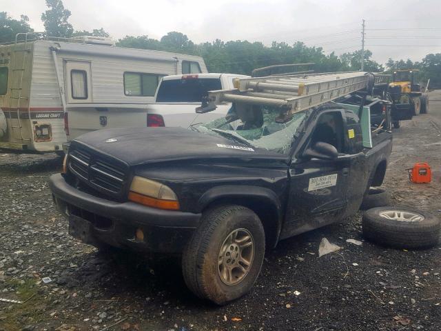 1B7GG22N11S181033 - 2001 DODGE DAKOTA BLACK photo 2