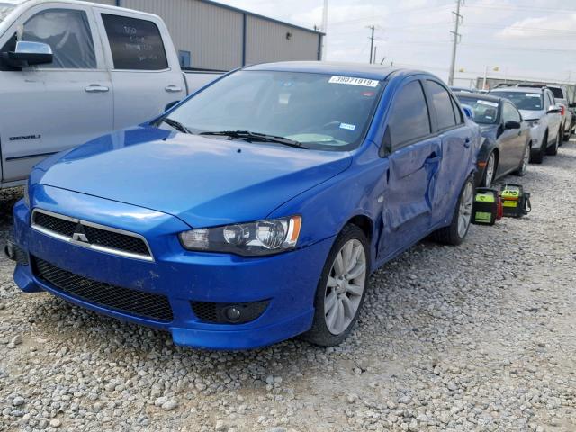 JA32U8FW7AU004286 - 2010 MITSUBISHI LANCER GTS BLUE photo 2