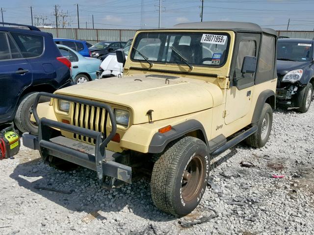 2J4FY19P0NJ538308 - 1992 JEEP WRANGLER / YELLOW photo 2