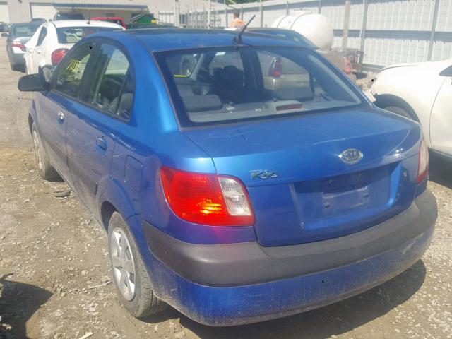 KNADE123466029911 - 2006 KIA RIO BLUE photo 3