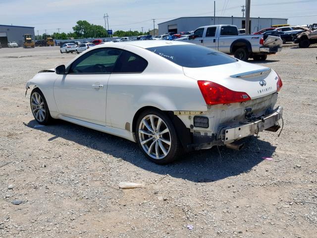 JN1CV6EK6AM100824 - 2010 INFINITI G37 BASE WHITE photo 3