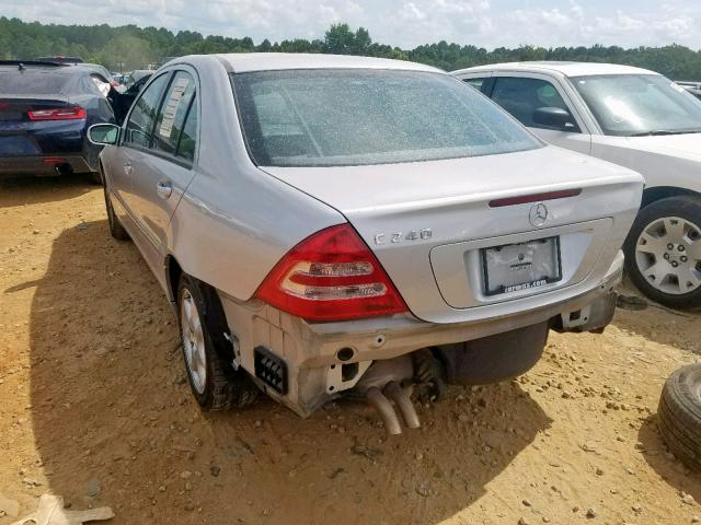 WDBRF61J73A481409 - 2003 MERCEDES-BENZ C 240 SILVER photo 3