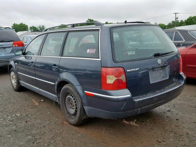 WVWND63B63E428883 - 2003 VOLKSWAGEN PASSAT GL BLUE photo 3