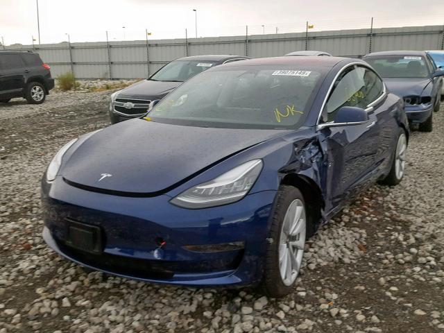 5YJ3E1EA5JF018311 - 2018 TESLA MODEL 3 BLUE photo 2