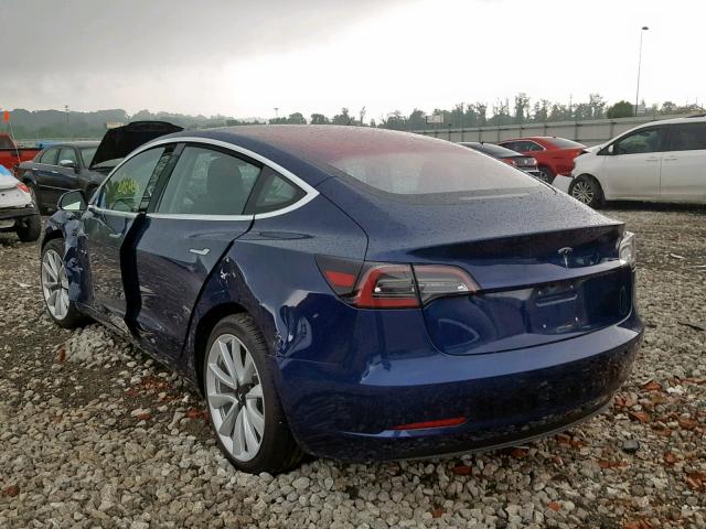 5YJ3E1EA5JF018311 - 2018 TESLA MODEL 3 BLUE photo 3