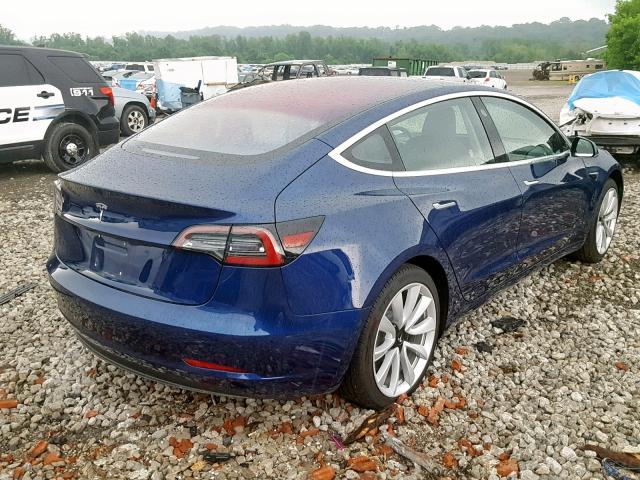 5YJ3E1EA5JF018311 - 2018 TESLA MODEL 3 BLUE photo 4