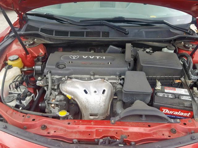 4T1BE46K57U152946 - 2007 TOYOTA CAMRY CE RED photo 7