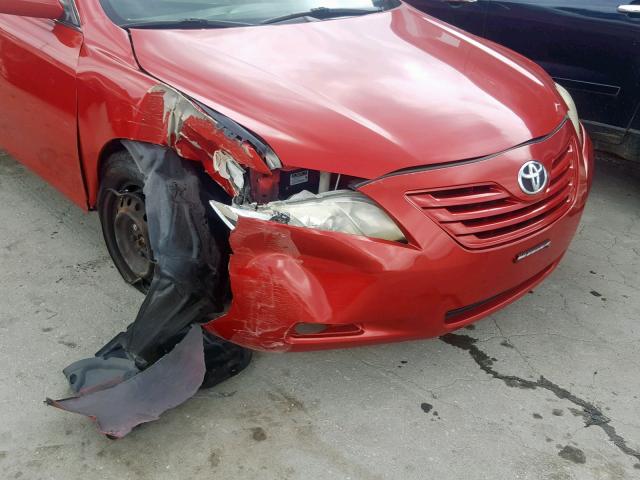 4T1BE46K57U152946 - 2007 TOYOTA CAMRY CE RED photo 9