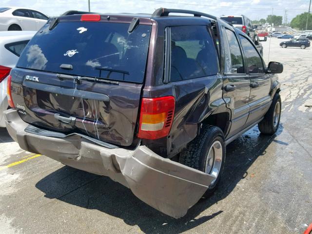 1J4GW48SX4C168818 - 2004 JEEP GRAND CHER PURPLE photo 4