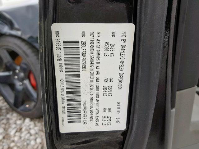 2B3LA73W47H728981 - 2007 DODGE CHARGER SR BLACK photo 10