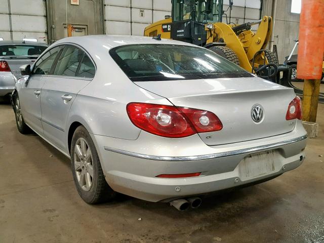 WVWHL7AN0AE522189 - 2010 VOLKSWAGEN CC LUXURY SILVER photo 3