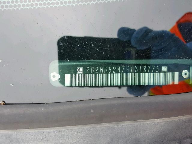 2G2WR524751318775 - 2005 PONTIAC GRAND PRIX SILVER photo 10