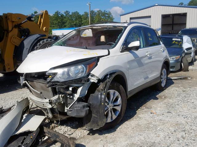 5J6RM3H76CL044807 - 2012 HONDA CR-V EXL WHITE photo 2