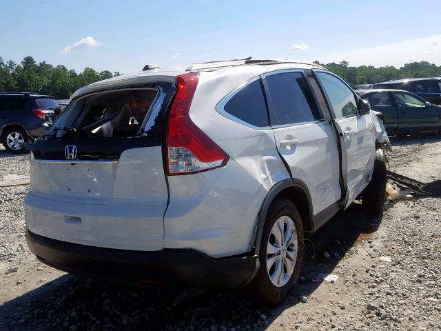 5J6RM3H76CL044807 - 2012 HONDA CR-V EXL WHITE photo 4