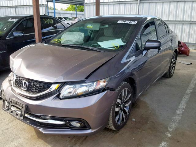 19XFB2F91EE263652 - 2014 HONDA CIVIC EXL GRAY photo 2