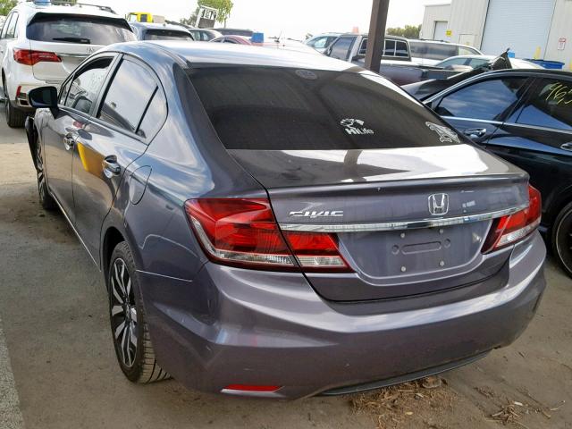 19XFB2F91EE263652 - 2014 HONDA CIVIC EXL GRAY photo 3