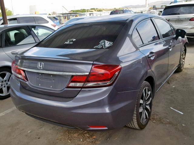 19XFB2F91EE263652 - 2014 HONDA CIVIC EXL GRAY photo 4