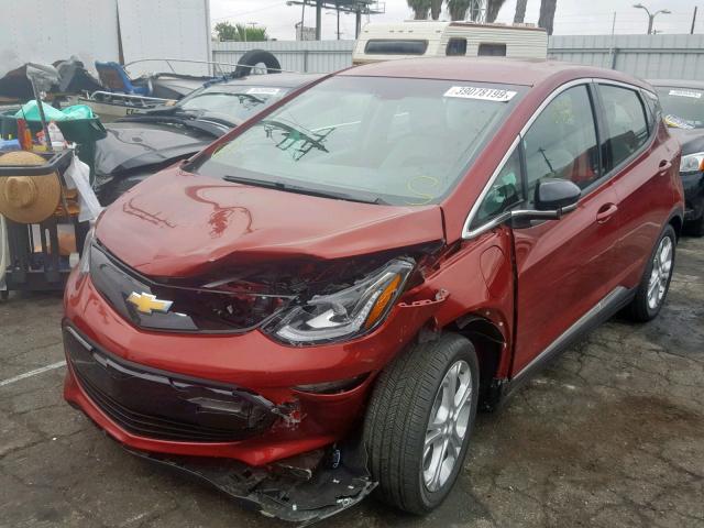 1G1FY6S06K4106931 - 2019 CHEVROLET BOLT EV LT BURGUNDY photo 2