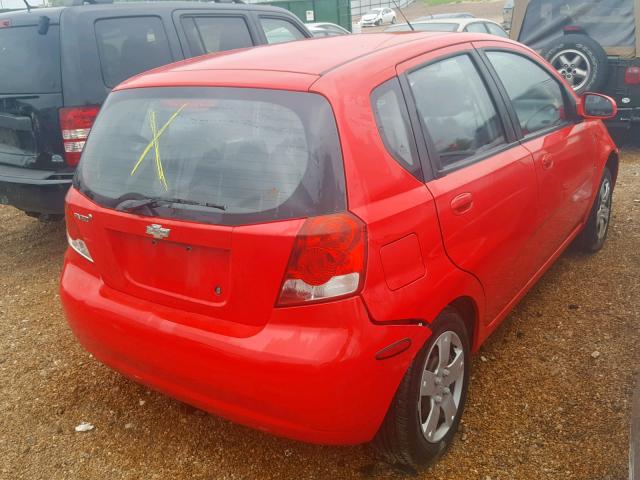 KL1TD666X7B776786 - 2007 CHEVROLET AVEO BASE Қызыл фото 4