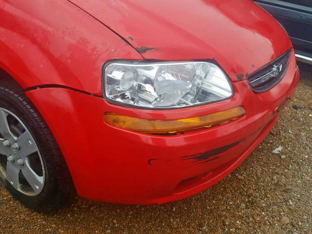 KL1TD666X7B776786 - 2007 CHEVROLET AVEO BASE Қызыл фото 9