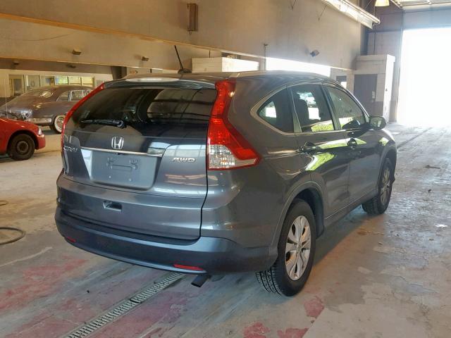 2HKRM4H78EH615037 - 2014 HONDA CR-V EXL GRAY photo 4