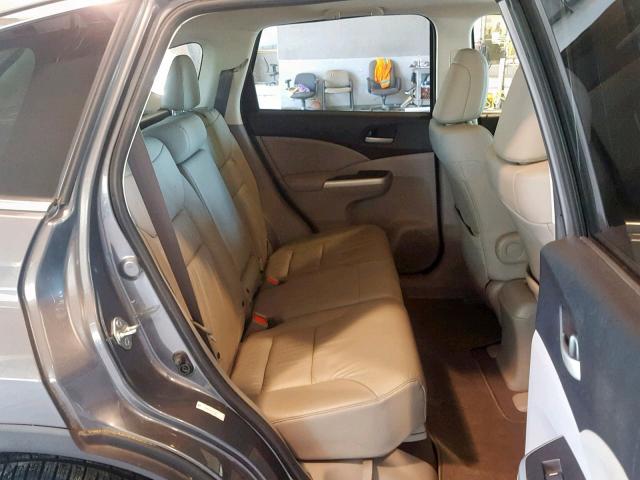 2HKRM4H78EH615037 - 2014 HONDA CR-V EXL GRAY photo 6