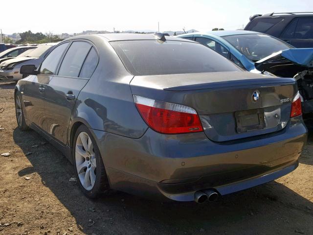 WBANB53557CP05385 - 2007 BMW 550 I GRAY photo 3