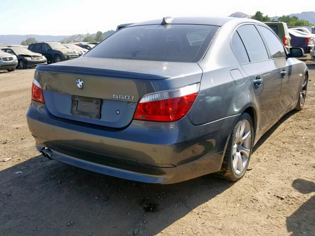 WBANB53557CP05385 - 2007 BMW 550 I GRAY photo 4