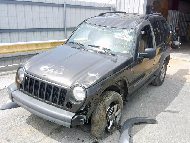 1J4GL48K55W543877 - 2005 JEEP LIBERTY SP GRAY photo 2