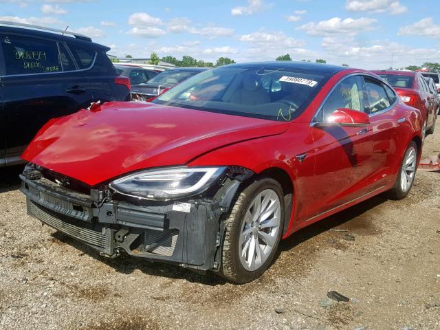 5YJSA1E44HF179020 - 2017 TESLA MODEL S RED photo 2