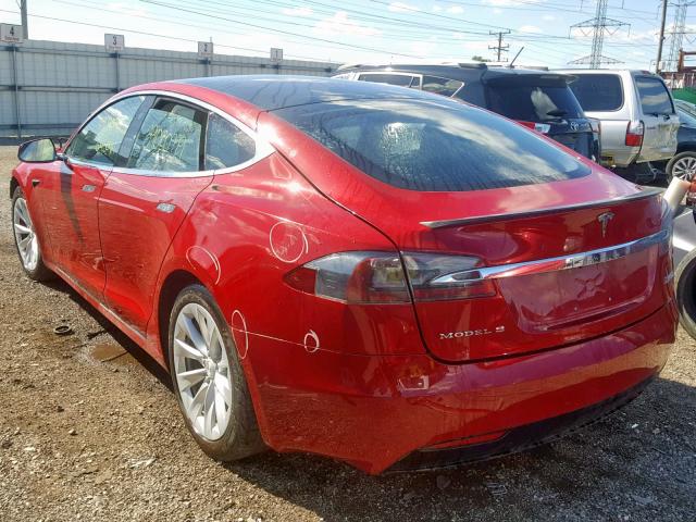 5YJSA1E44HF179020 - 2017 TESLA MODEL S RED photo 3