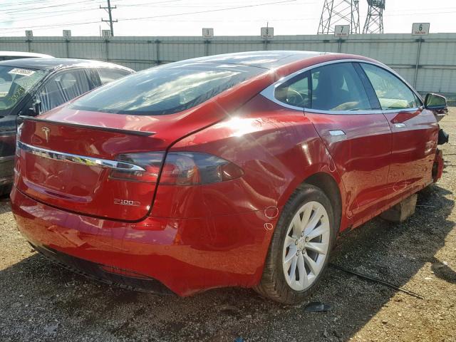 5YJSA1E44HF179020 - 2017 TESLA MODEL S RED photo 4