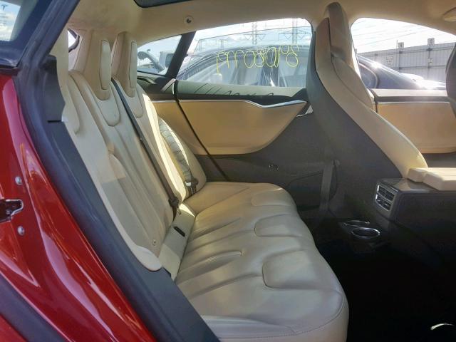 5YJSA1E44HF179020 - 2017 TESLA MODEL S RED photo 6