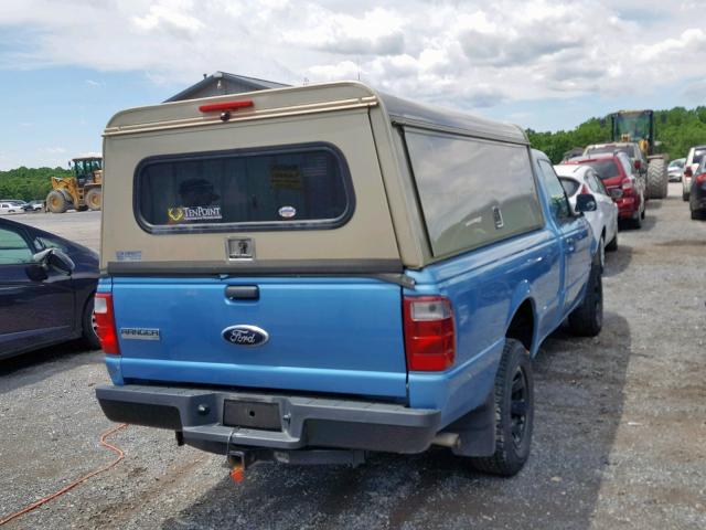 1FTYR10E74PB19445 - 2004 FORD RANGER BLUE photo 4