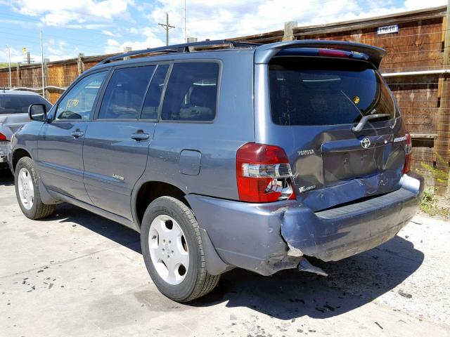 JTEEP21AX70231434 - 2007 TOYOTA HIGHLANDER BLUE photo 3