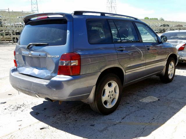 JTEEP21AX70231434 - 2007 TOYOTA HIGHLANDER BLUE photo 4