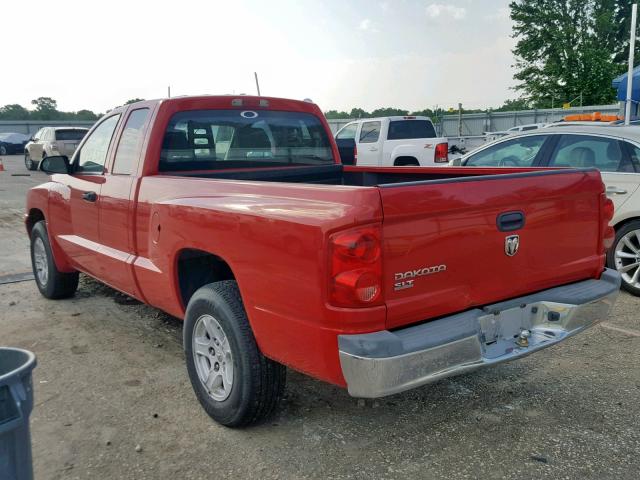 1D7HE42K76S665989 - 2006 DODGE DAKOTA SLT RED photo 3