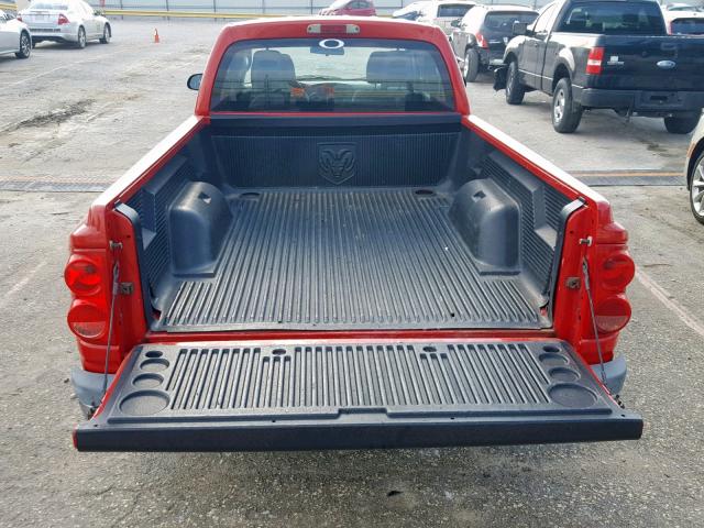 1D7HE42K76S665989 - 2006 DODGE DAKOTA SLT RED photo 6