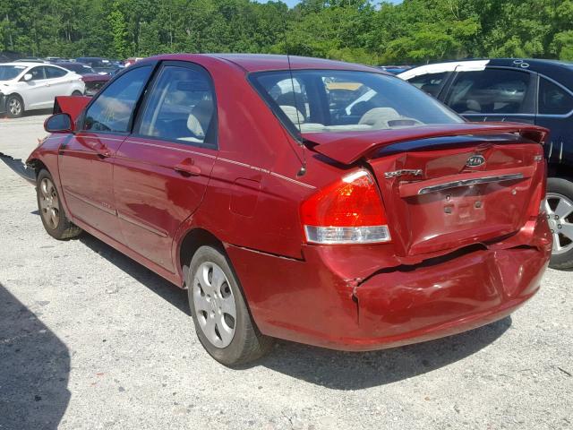 KNAFE121085509475 - 2008 KIA SPECTRA EX RED photo 3