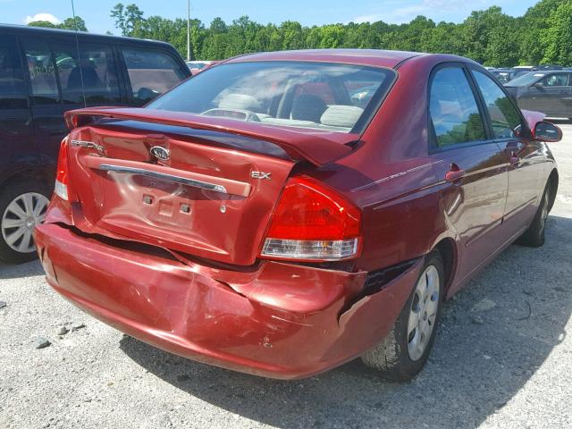 KNAFE121085509475 - 2008 KIA SPECTRA EX RED photo 4