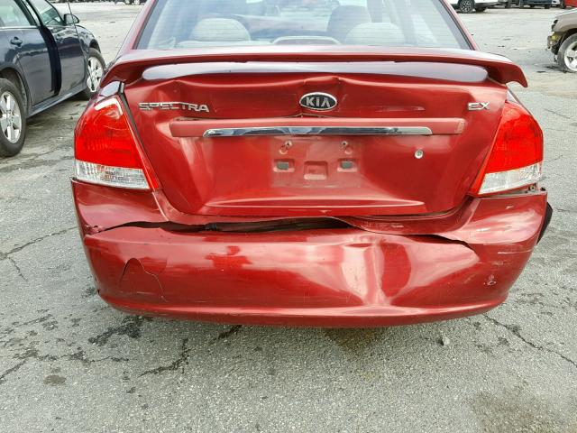 KNAFE121085509475 - 2008 KIA SPECTRA EX RED photo 9