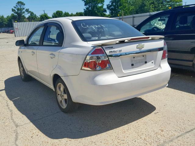 KL1TG56637B164687 - 2007 CHEVROLET AVEO LT WHITE photo 3