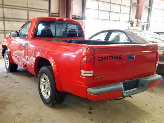 1B7FL36N92S507041 - 2002 DODGE DAKOTA SPO RED photo 3