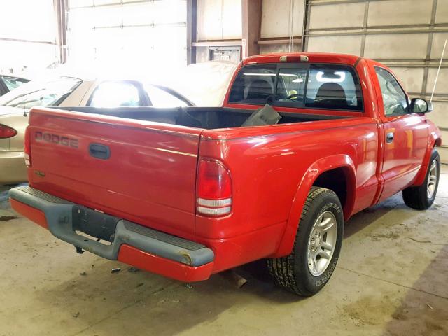 1B7FL36N92S507041 - 2002 DODGE DAKOTA SPO RED photo 4